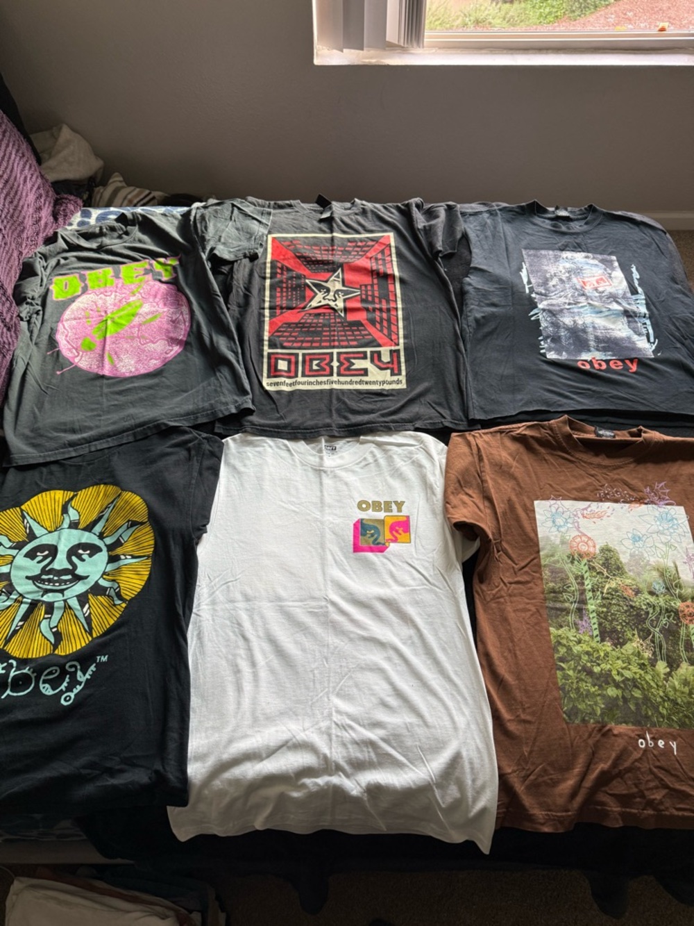 Obey Graphic Tee Bundle 6 Pack Streetwear Skate Y2K Lot